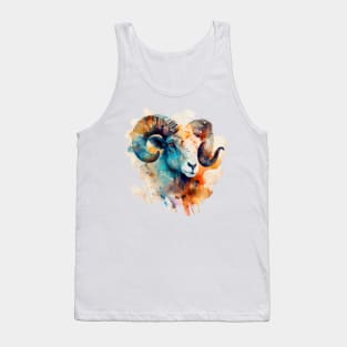 Zodiac Sign ARIES - Watercolour Illustration of astrology Aries Tank Top